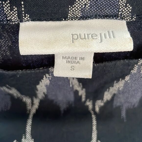 J. Jill. Pure Jill Blue Ikat Kimono Boxy Cotton Blouse. Size Small. - Picture 11 of 14